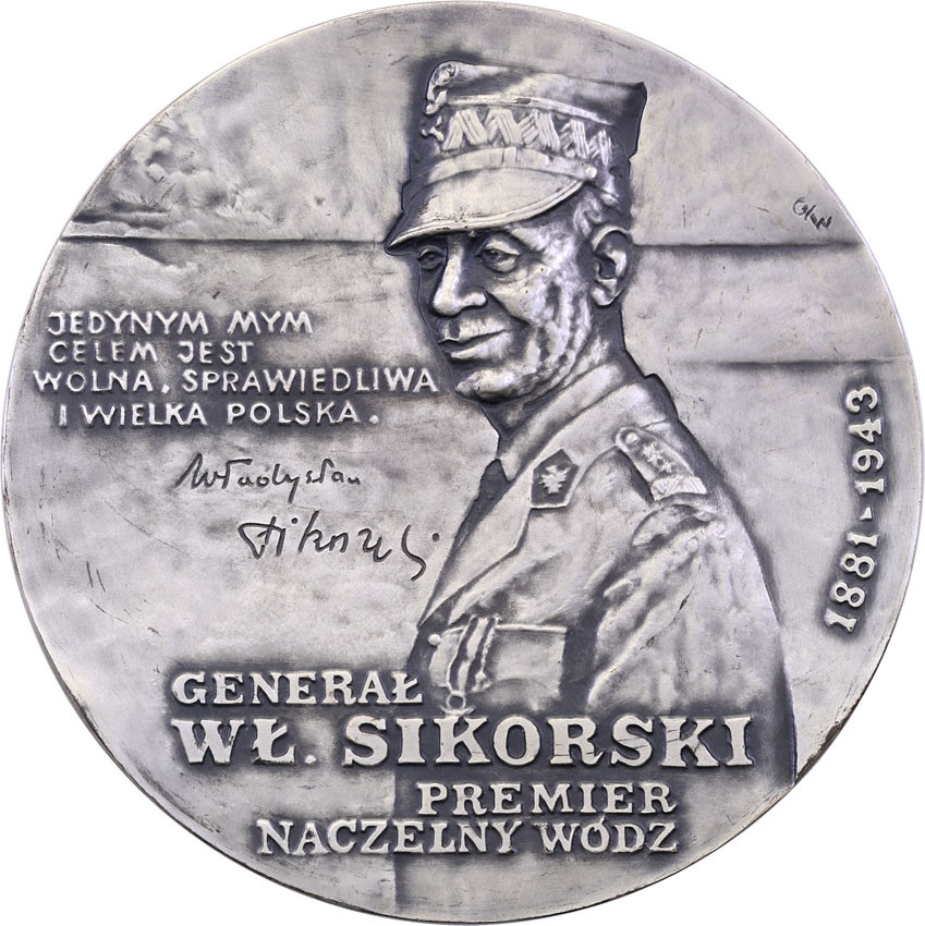 Polska. Medal 1993 MW Władysław Sikorski, SREBRO - Mennica Warszawa